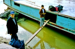 Mekong river, entering the boat